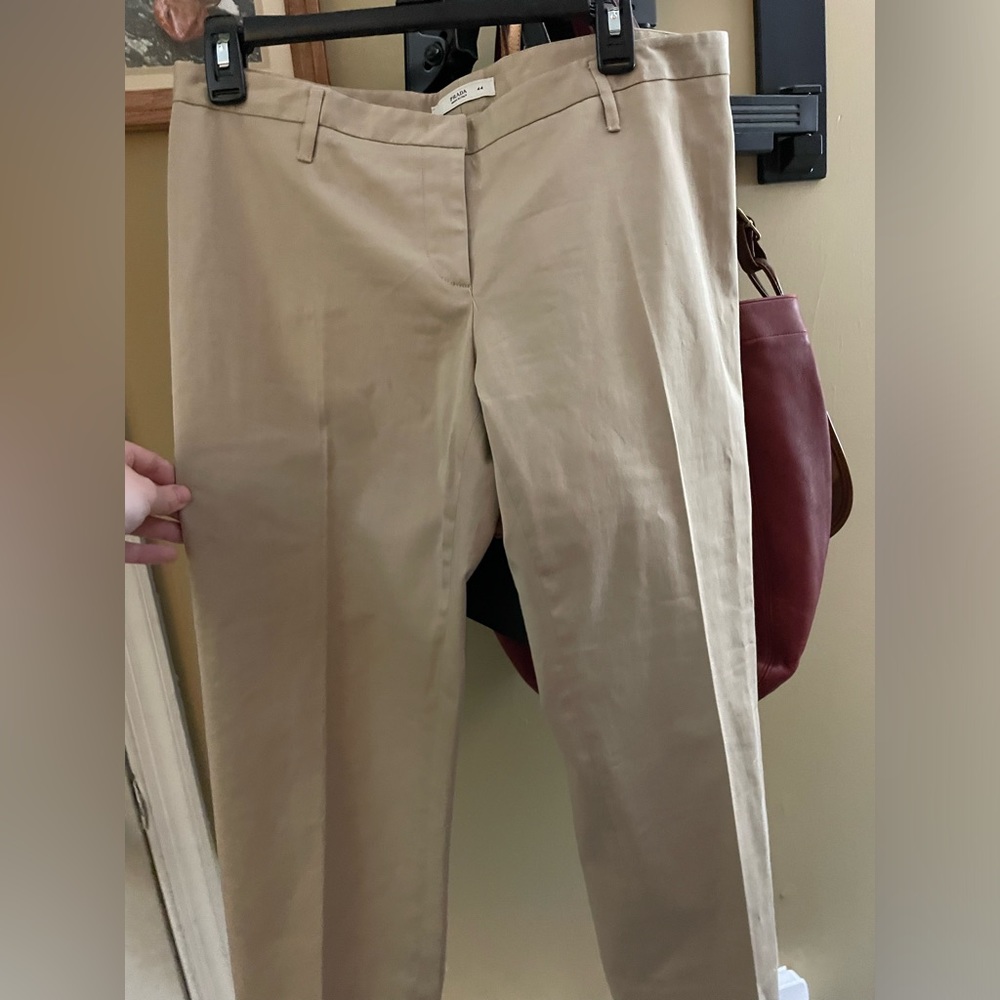 PRADA beige l dress pants IT 44 (Med) check measurements EUC